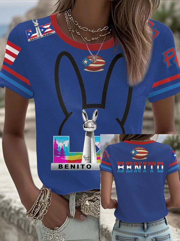 Benito Bowl Bad Bunny Takeover Tee, Football Theme Shirt, Bunny Bowl Football Tee
