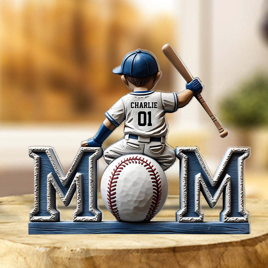 Baseball Mom Personalized Mother Custom Shaped Acrylic Plaque, Mothers Day Gift