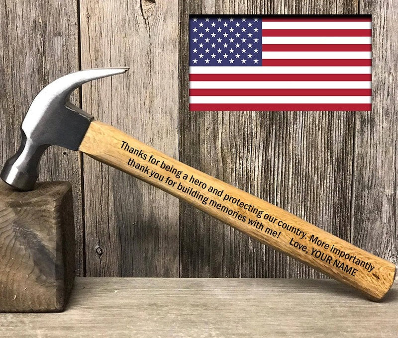 Thank You Veteran Personalized Engraved Hammer, Framing Hammer, Gifts For Dad