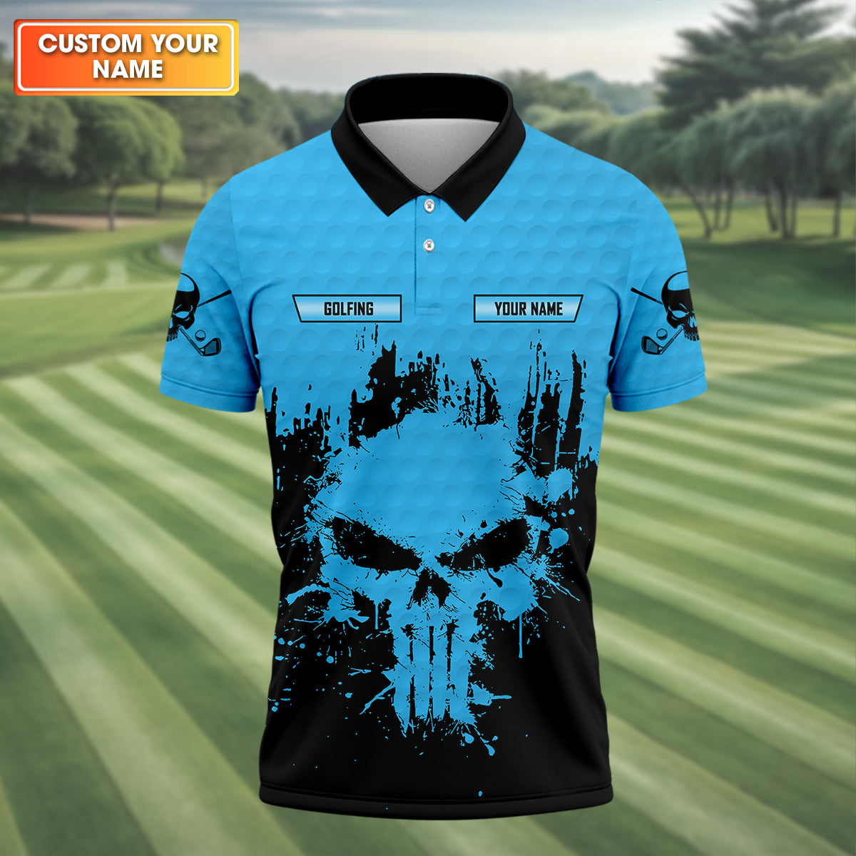 Golf Saved Me From Being A Porn Star Now I'm Just A Swinger Custom Funny Skull Golf Polo Shirt, Dad Golf Gift