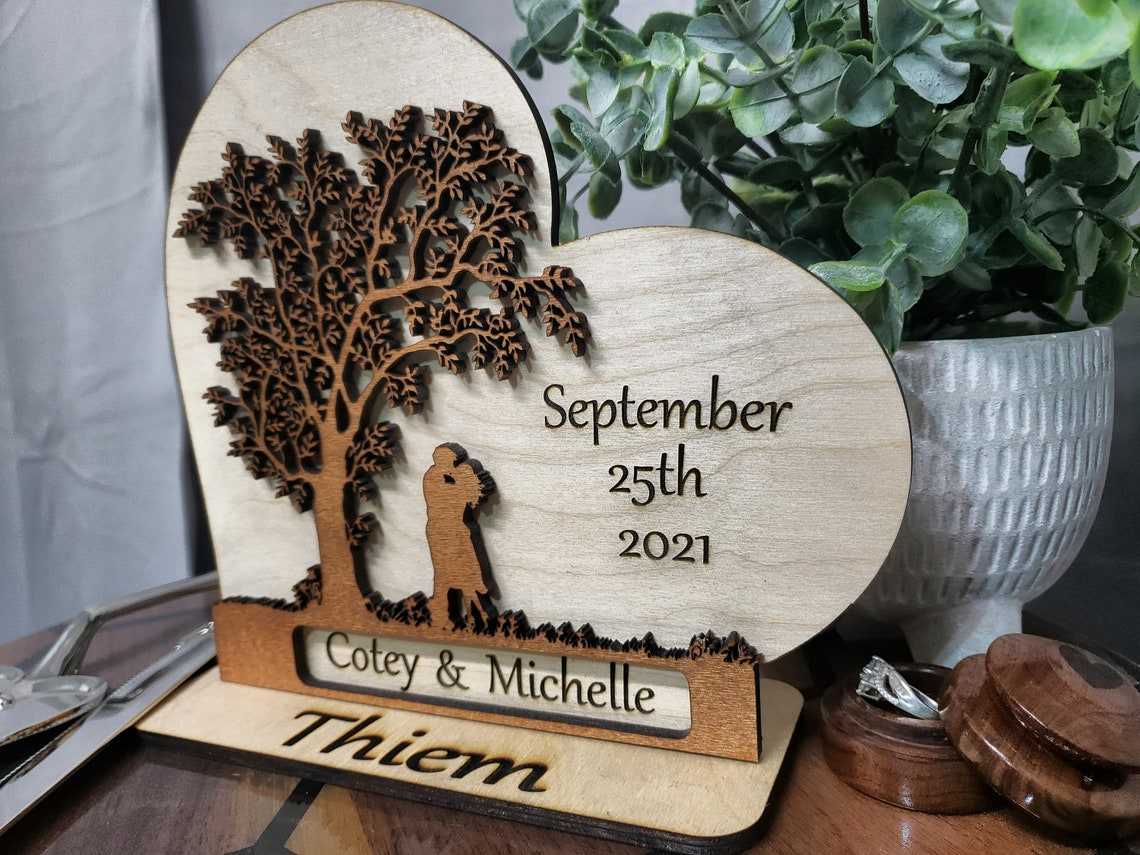 Wedding Tree Wooden Sign, Valentines Day Sign, Romantic Couple Gift, Couple Anniversary Gifts