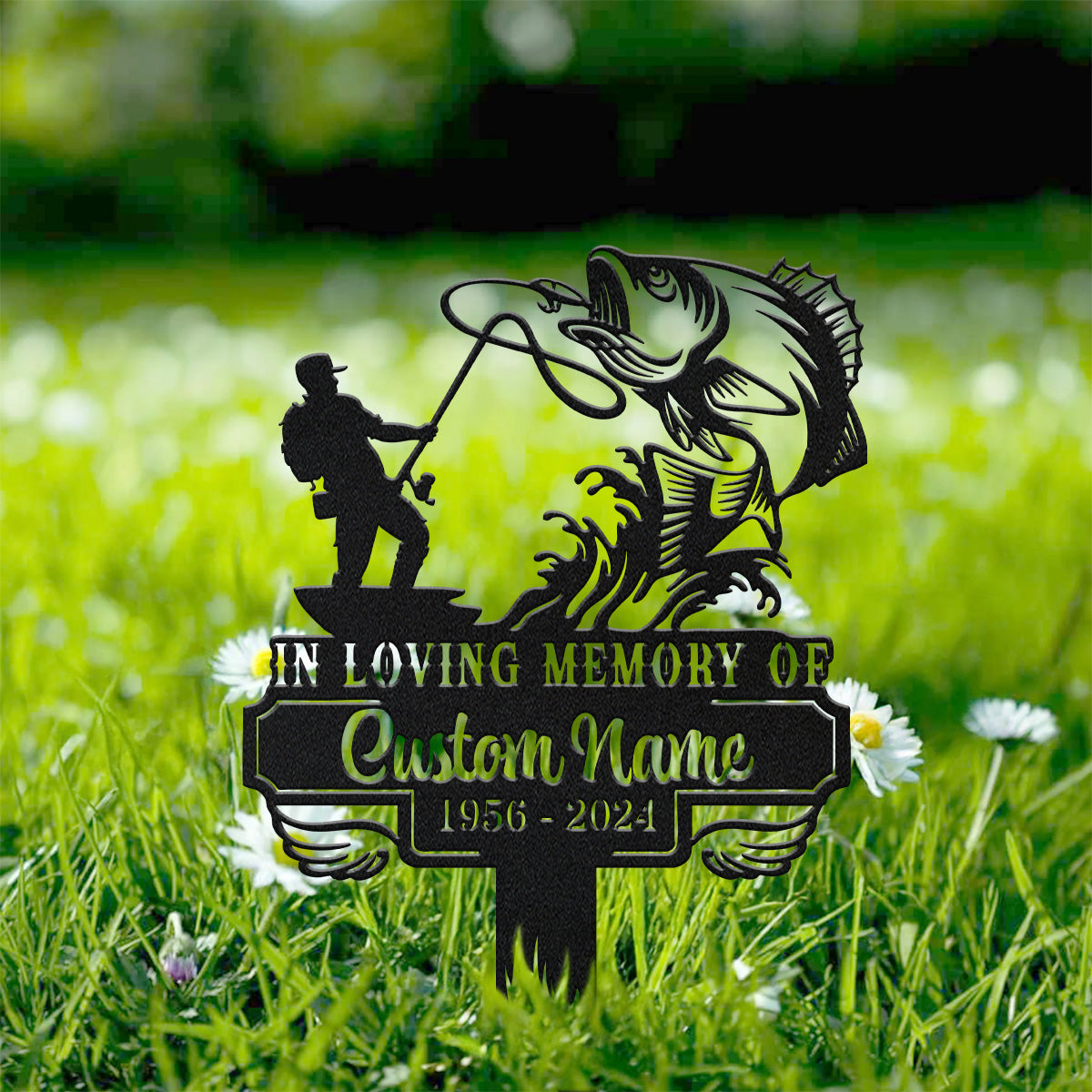 In Loving Memory Sign, Memorial Plaques Personalized, Remembrance Metal Stake, Metal Name Sign