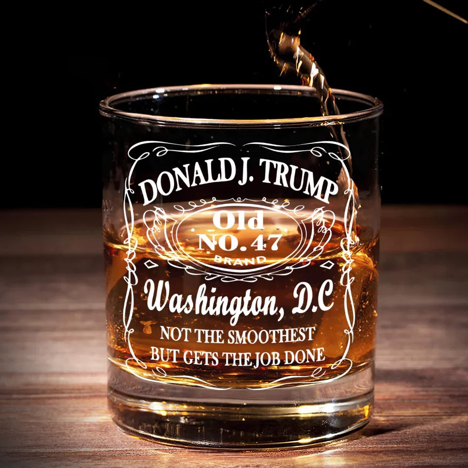 Trump2024 45 47 President Of The United States Whiskey Glass, Patriotic Wine Glasses