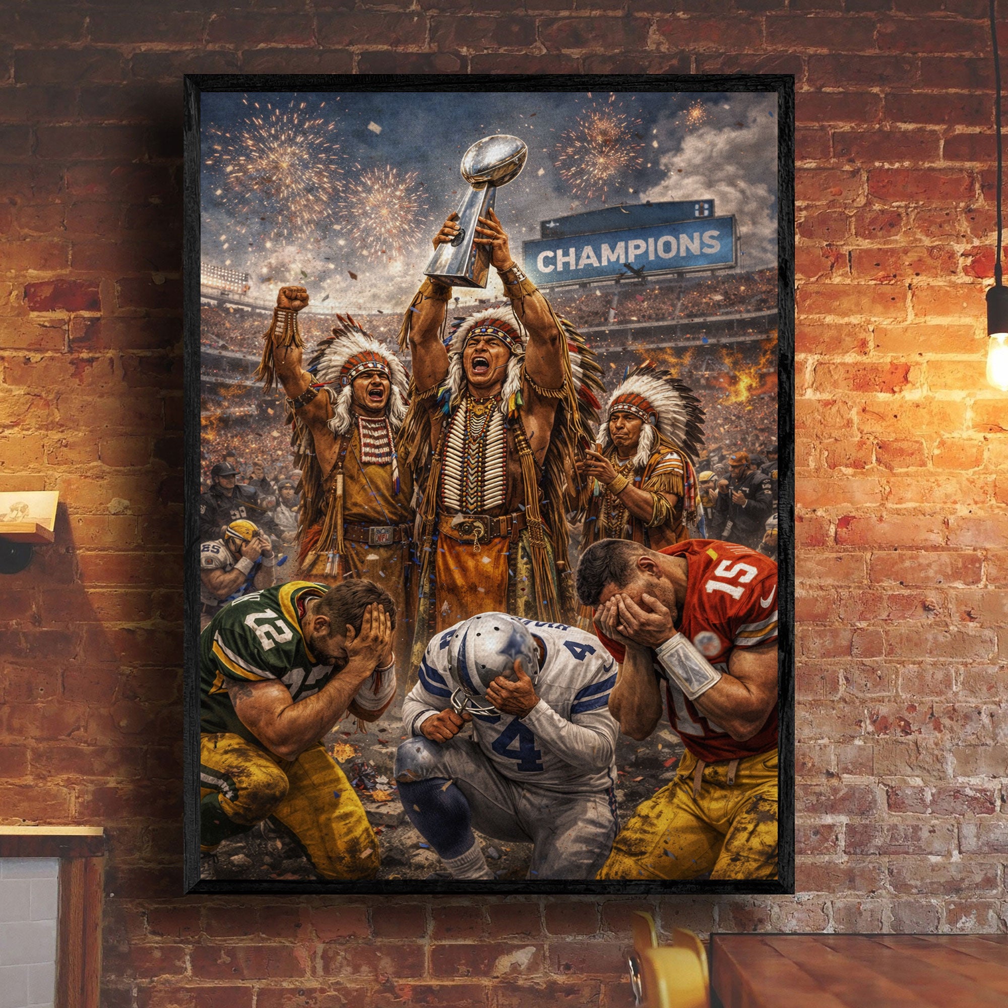 American Football Championship Native American Wall Art, American Football League Gift Ideas For Football Fans