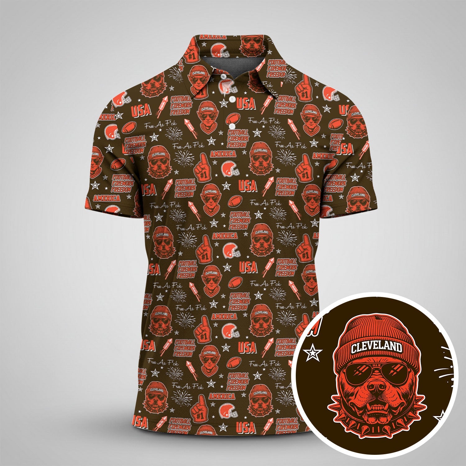 Orange Elf Dark Brown And Orange Sport Polo, American Football League Gift Ideas For Football Fans