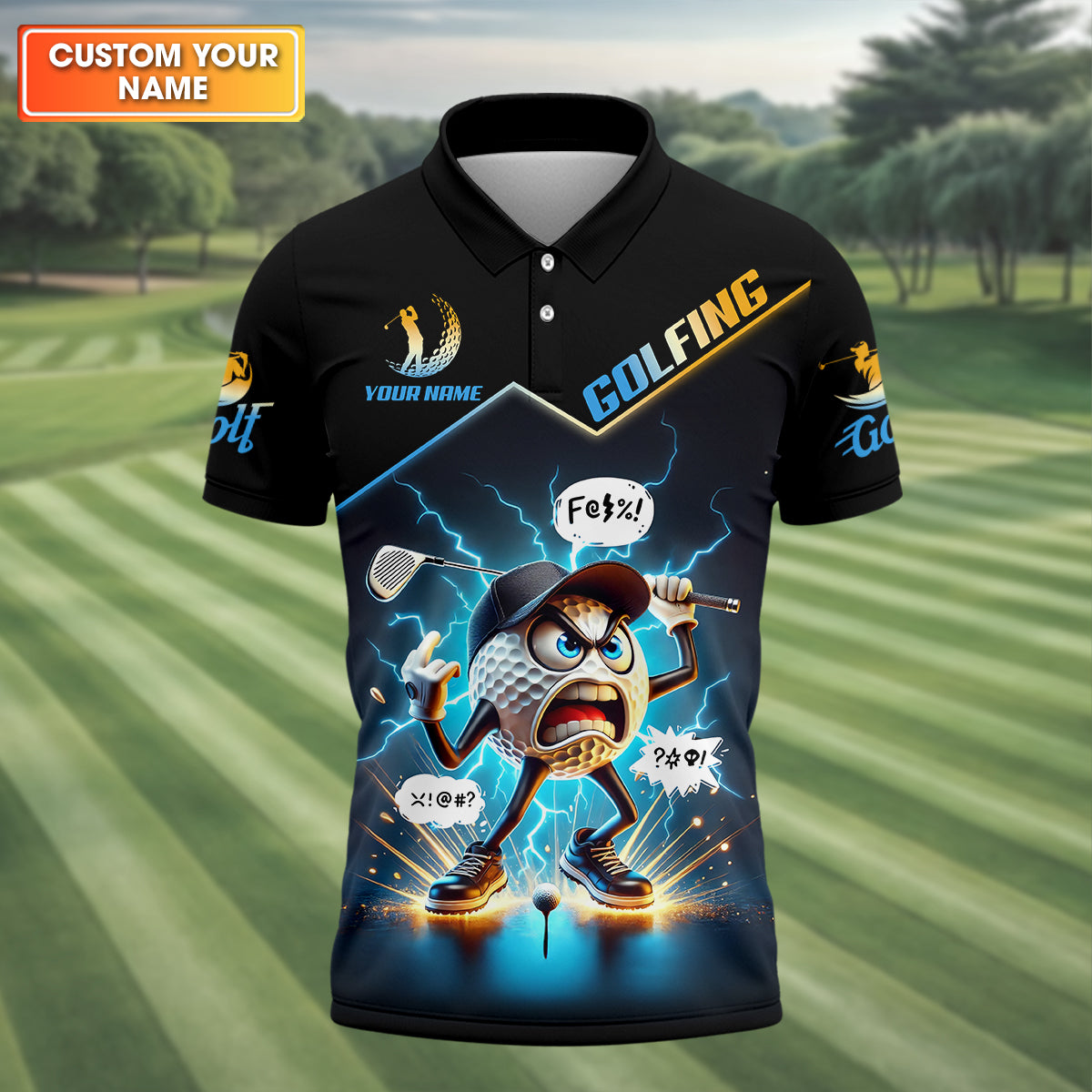 Swearing Doesn't Mean You're A Bad Person Custom Men's Golf Polo Shirt, Dad Golf Gift