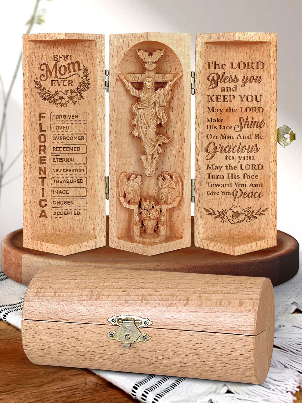 Best Mom Ever The Lord Bless You and Keep You Prayer Sculpture Of Jesus Christ, Catholic Mother's Day Gift