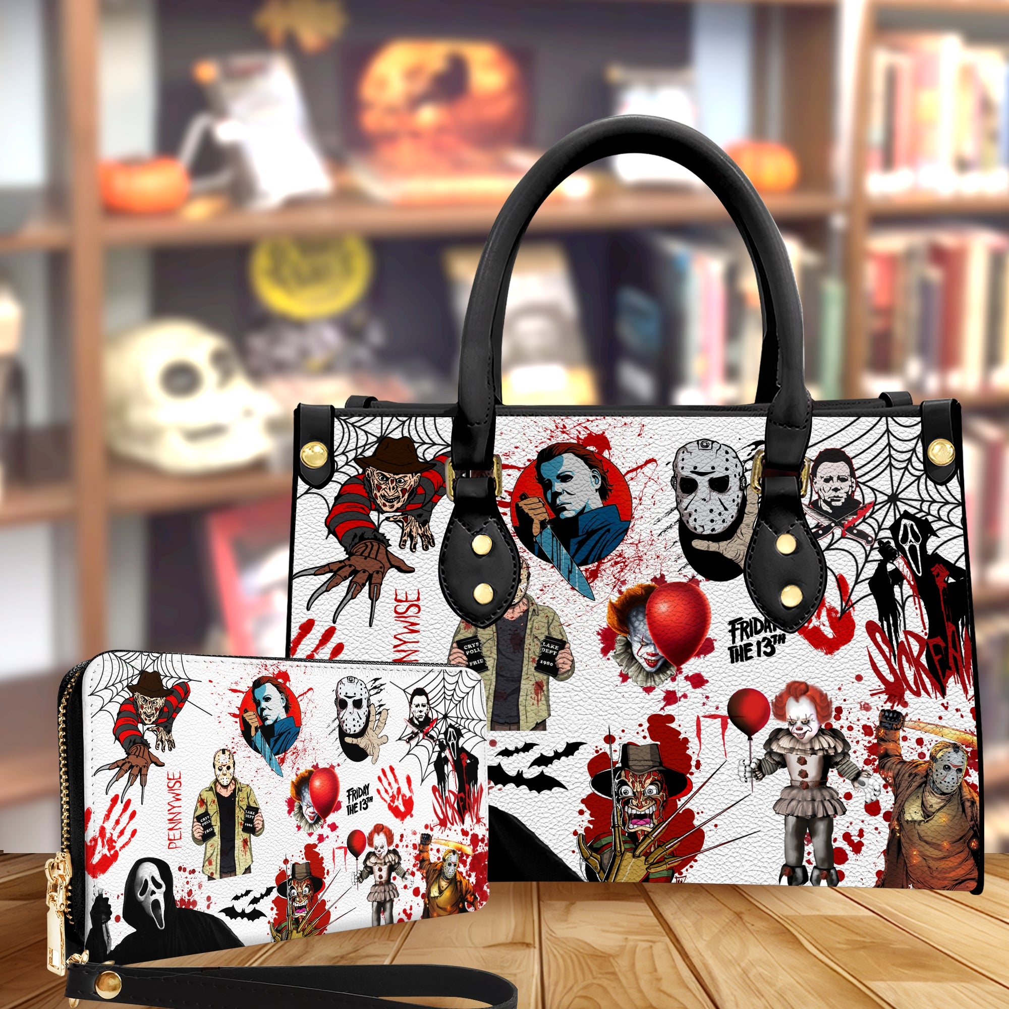 Horror Movie Leather Handbag, Halloween Purse, Horror Gifts