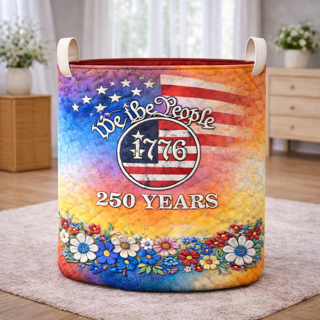 We The People 1776 250 Years Laundry Basket Laundry Gifts, Patriotic Decor, 4th Of July Gift