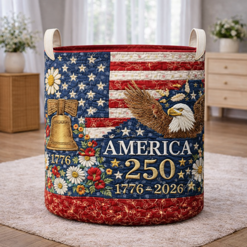 America 250 Bald Eagle Liberty Bell Laundry Basket Laundry Gifts, Patriotic Decor, 4th Of July Gift