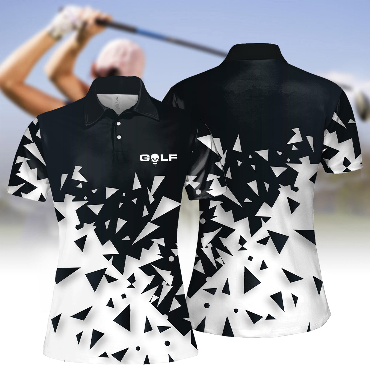 Funny Womens Golf Polo Shirt, Skull Golf Shirt, Womens Golf Gifts