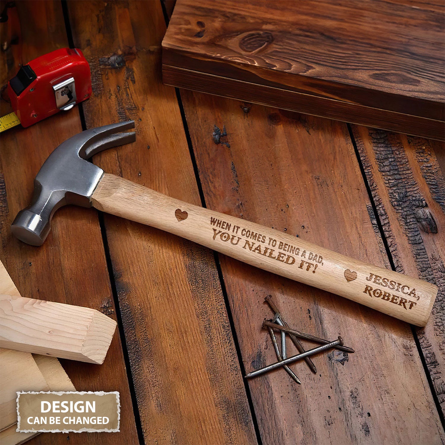 When It Comes To Being A Dad You Nailed It Personalized Wooden Engraved Hammer, Framing Hammer, Happy Father's Day Gifts