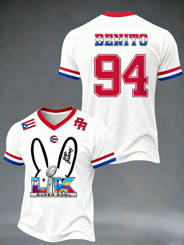 Bad Bunny Benito Bowl Music Lover Shirt, Football Jersey Tee, Bad Bunny Puerto Rico Gifts