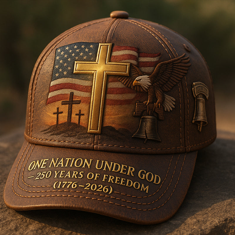 US Faith American Flag United States 250th Anniversary Printed Hat, Patriotic Hat, Classic Cap
