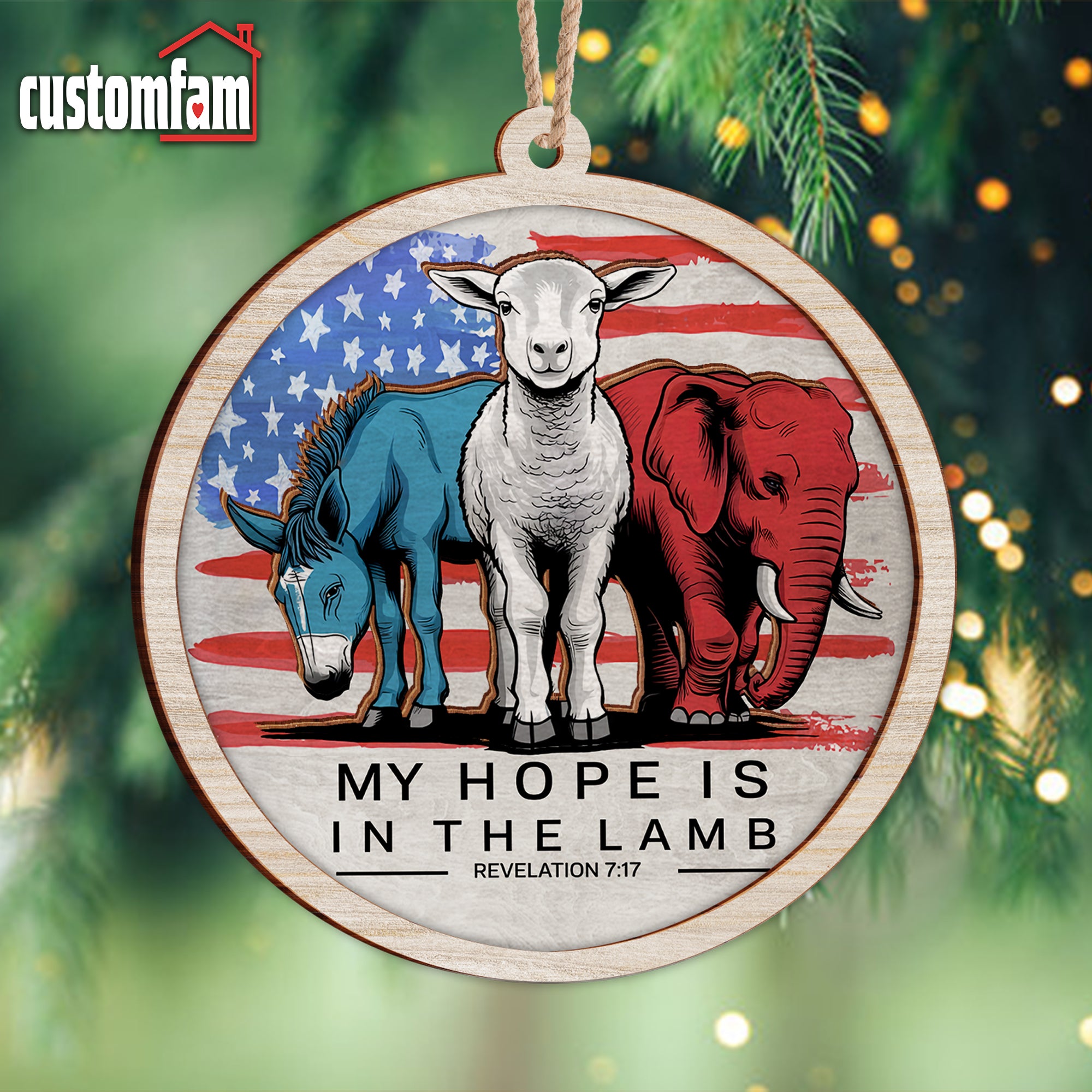 My Hope Is In The Lamb Wood Ornament, Christian Ornament, Jesus Ornament, Pray Ornament