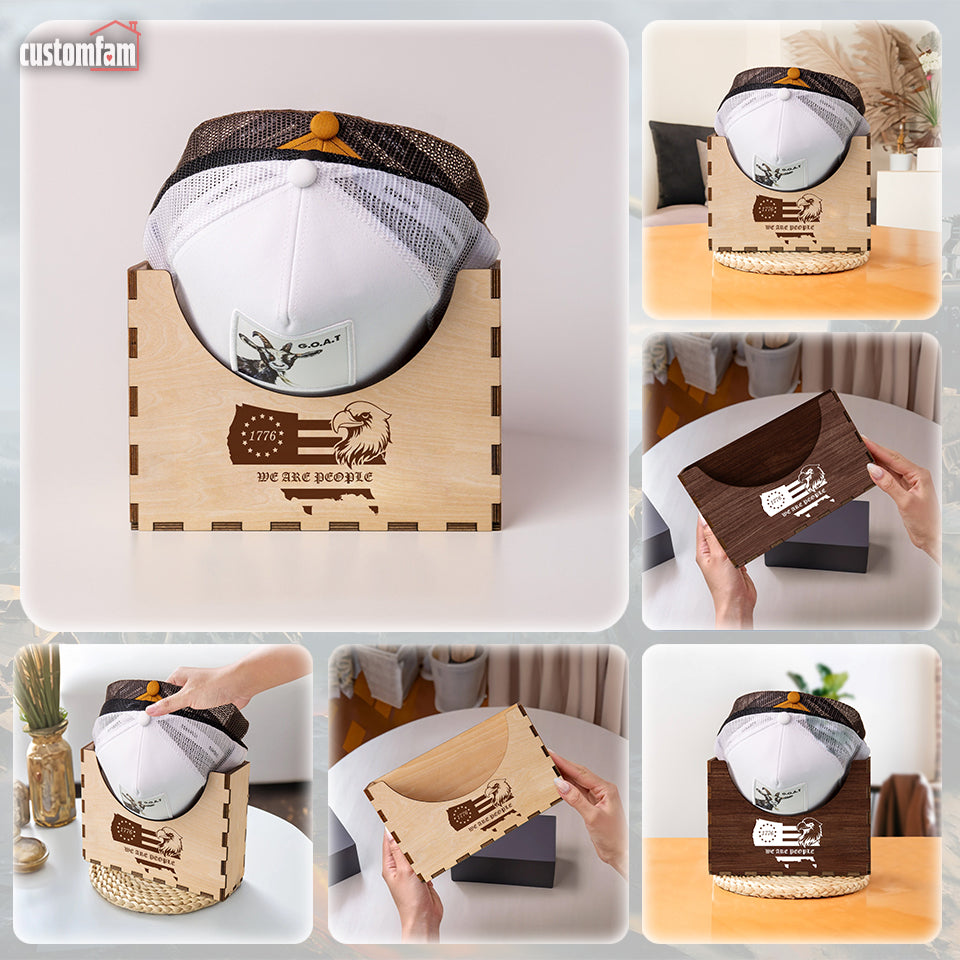 Personalized Hat Holder We The People Amereican Flag, Baseball Cap Organizer, Gifts For Dad