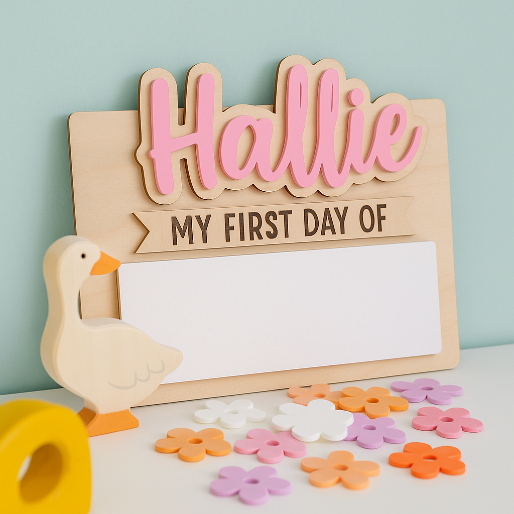 Personalized My First Day of and My Last Day of School Sign, Reusable Dry Erase Board, Back to School Sign