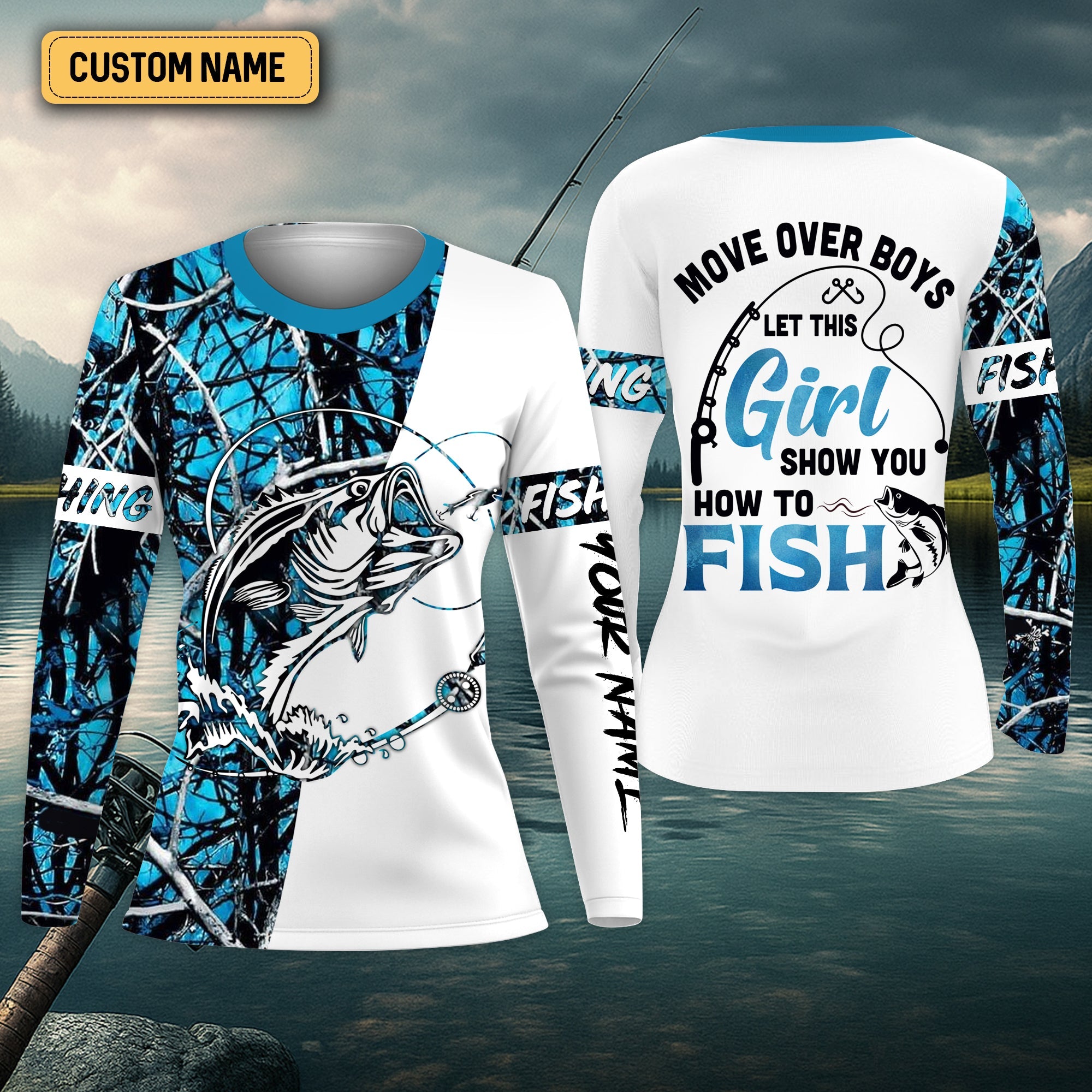 How To Fish, Blue Fishing Shirt, Funny Fishing Shirts, Fishing UPF Shirts, UV Shirts For Women, Long Sleeve Sun Shirt