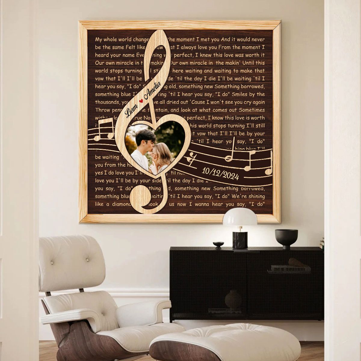Custom Song Lyrics Canvas Wall Art, Couple Wall Decor, Wedding Gifts For Couples, Wedding Anniversary Gifts