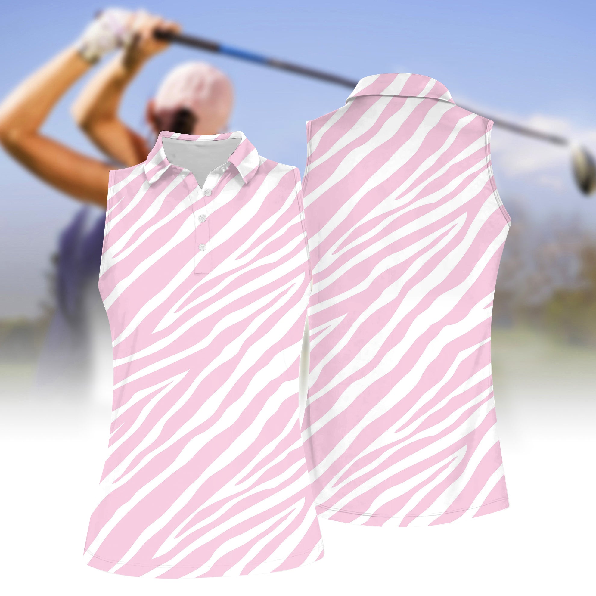 Pink Zebra Womens Golf Polo Shirt, Womens Golf Gifts
