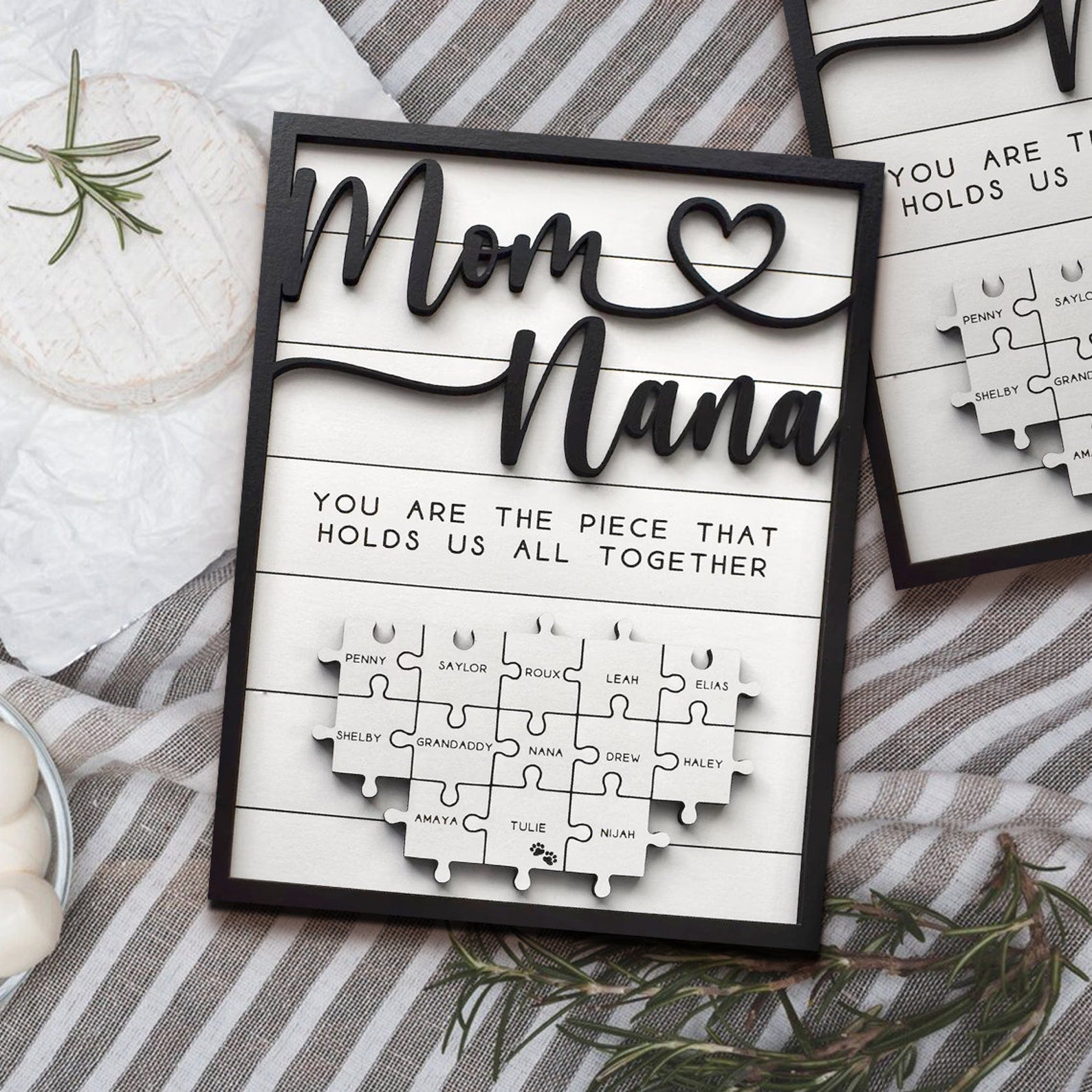 You Are The Piece That Holds Us Together Personalized Mom Puzzle Sign, Gifts For Mom