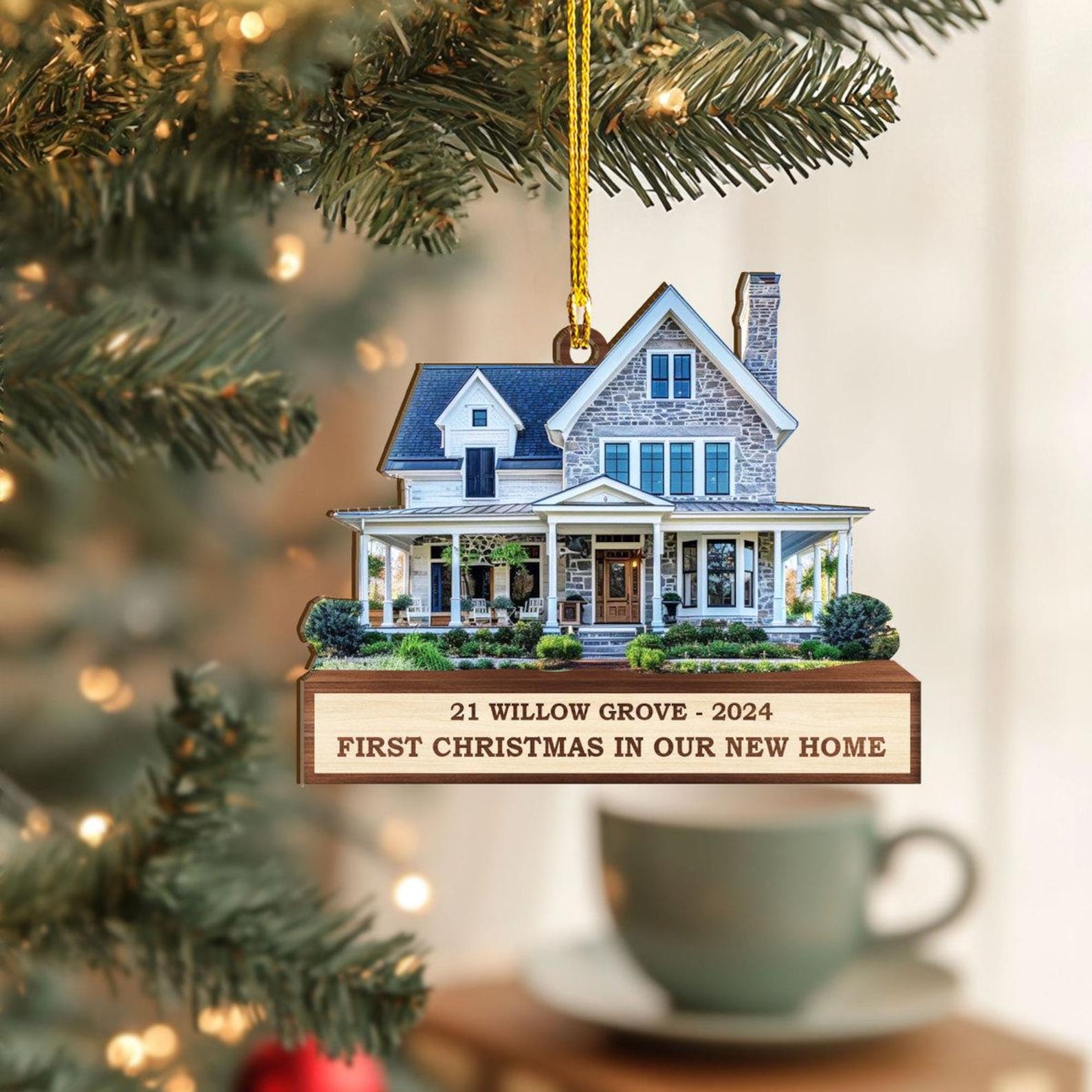 First Christmas In Our New Home Ornament, Personalized Christmas Family Gifts