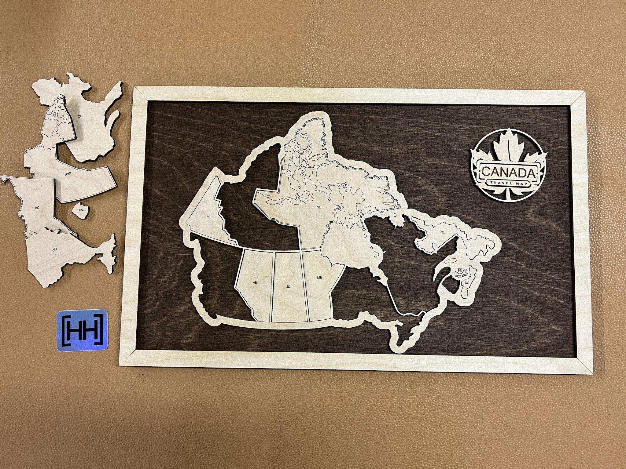 Canada Travel Map With Pins, Canada Wooden Map Tracker, Fathers Day Gift, Gift For Canadian