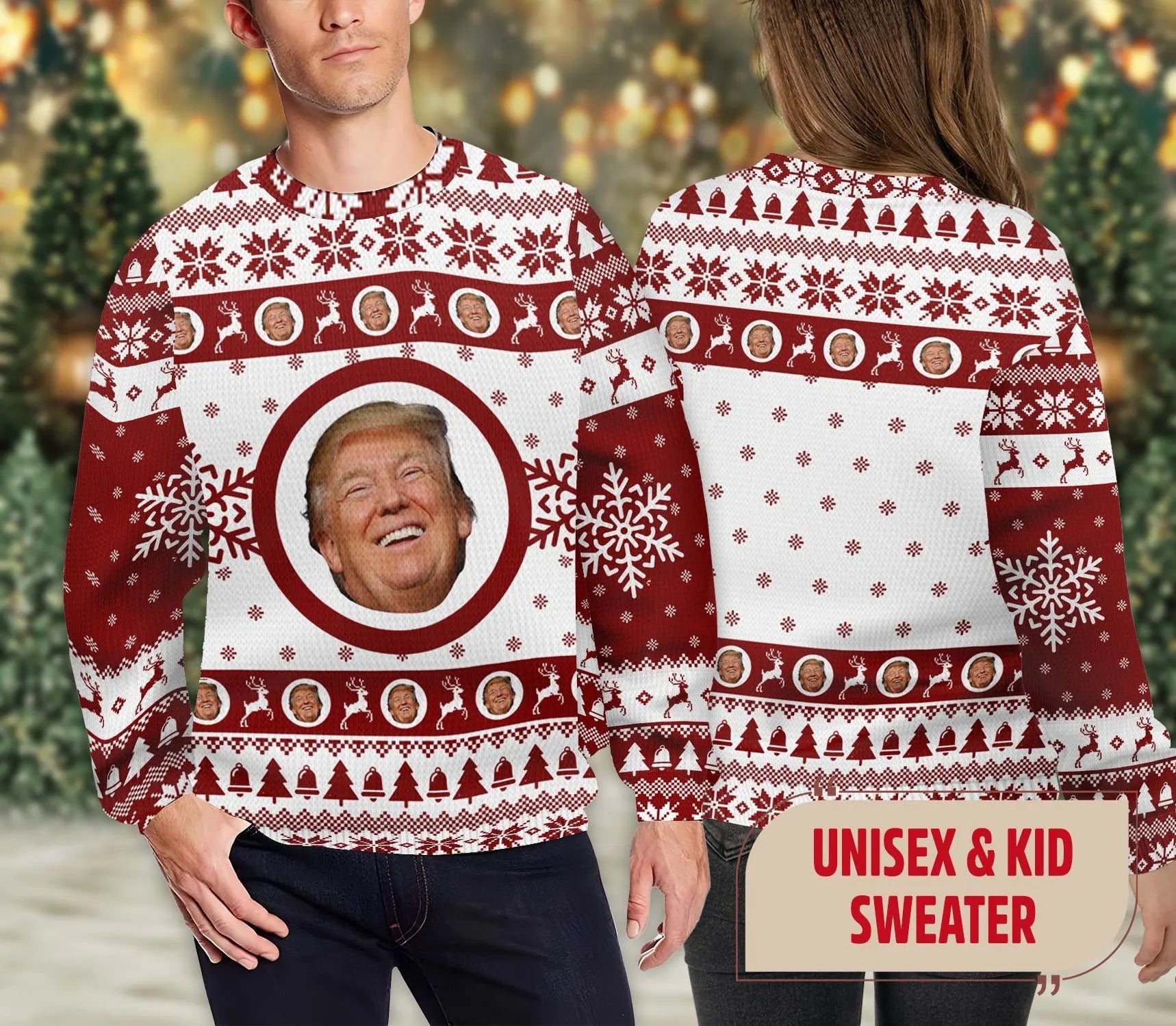 Trump2024 Christmas Sweater, Political Ugly Christmas Sweater, Vintage Christmas, Christmas Gifts