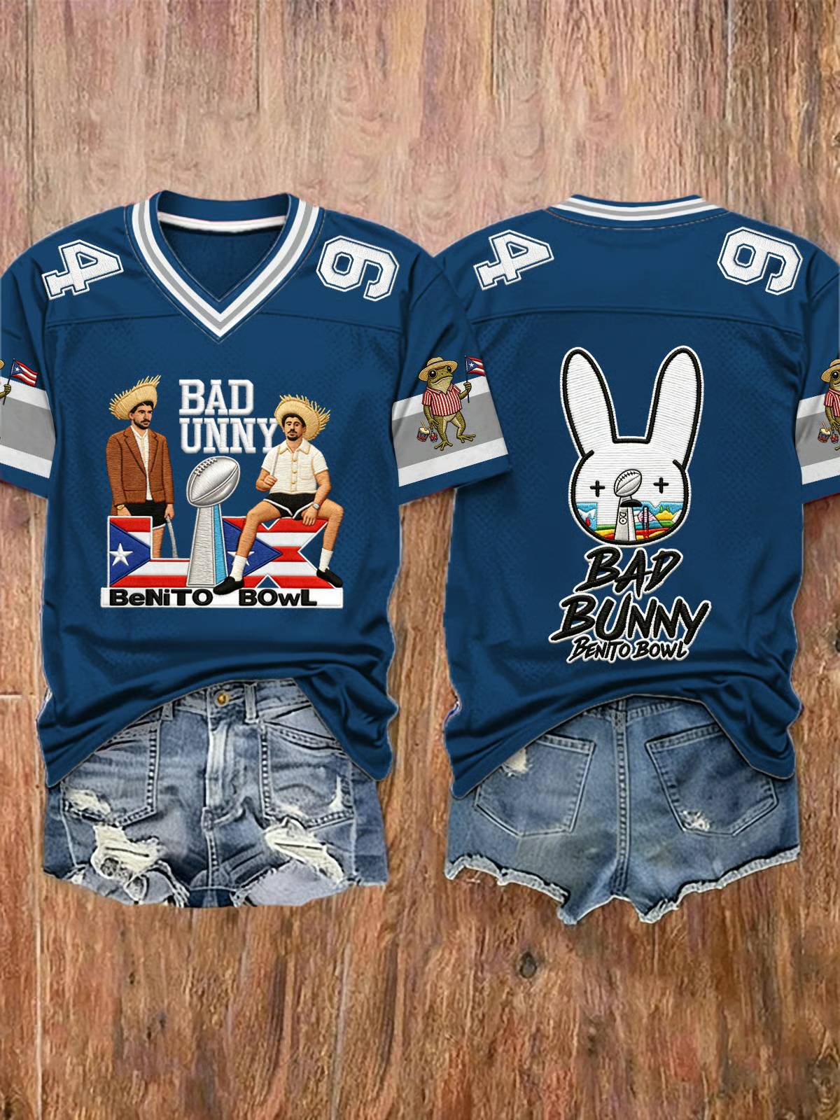 Bad Bunny Benito Bowl Puerto Rico Tee, Bowl Football Vneck Shirt, LX Super Bad Game Day Bunny Shirt