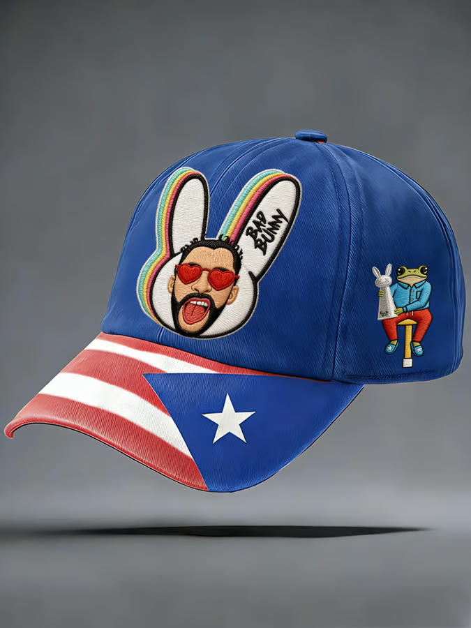 Fun Rabbit Music Lover Benito Bowl 2026 Printed Hat, Bad Bunny Football Halftime Bowl Baseball Hat Cap