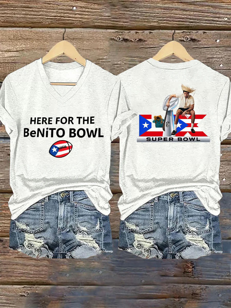 Here For Benito Bowl 2026 Tee, Bad Bunny Puerto Rico Shirt, Game Day Shirt, LX Super Bad Game Day Bunny Shirt
