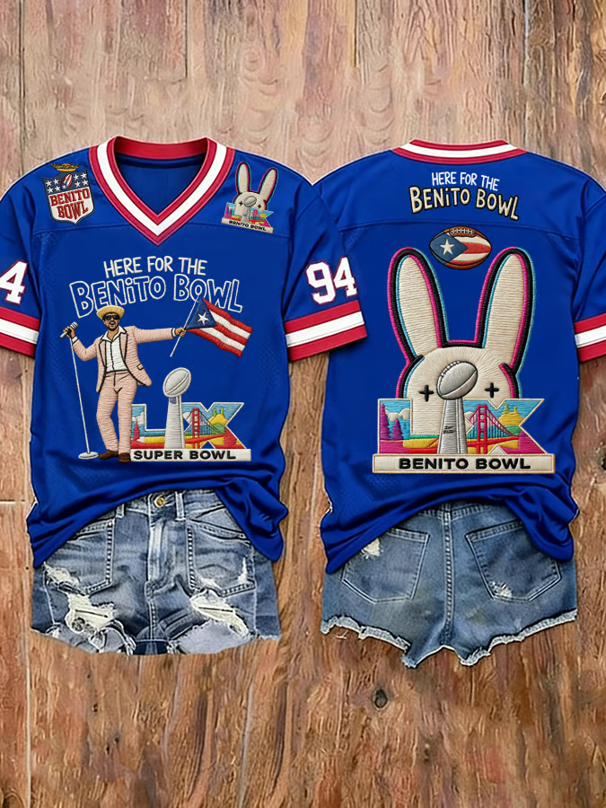 Here For The Benito Bowl LX 2026 Shirt, The Big Game Half Time Show Bad Bunny Football Tee, Football Bowl Shirt