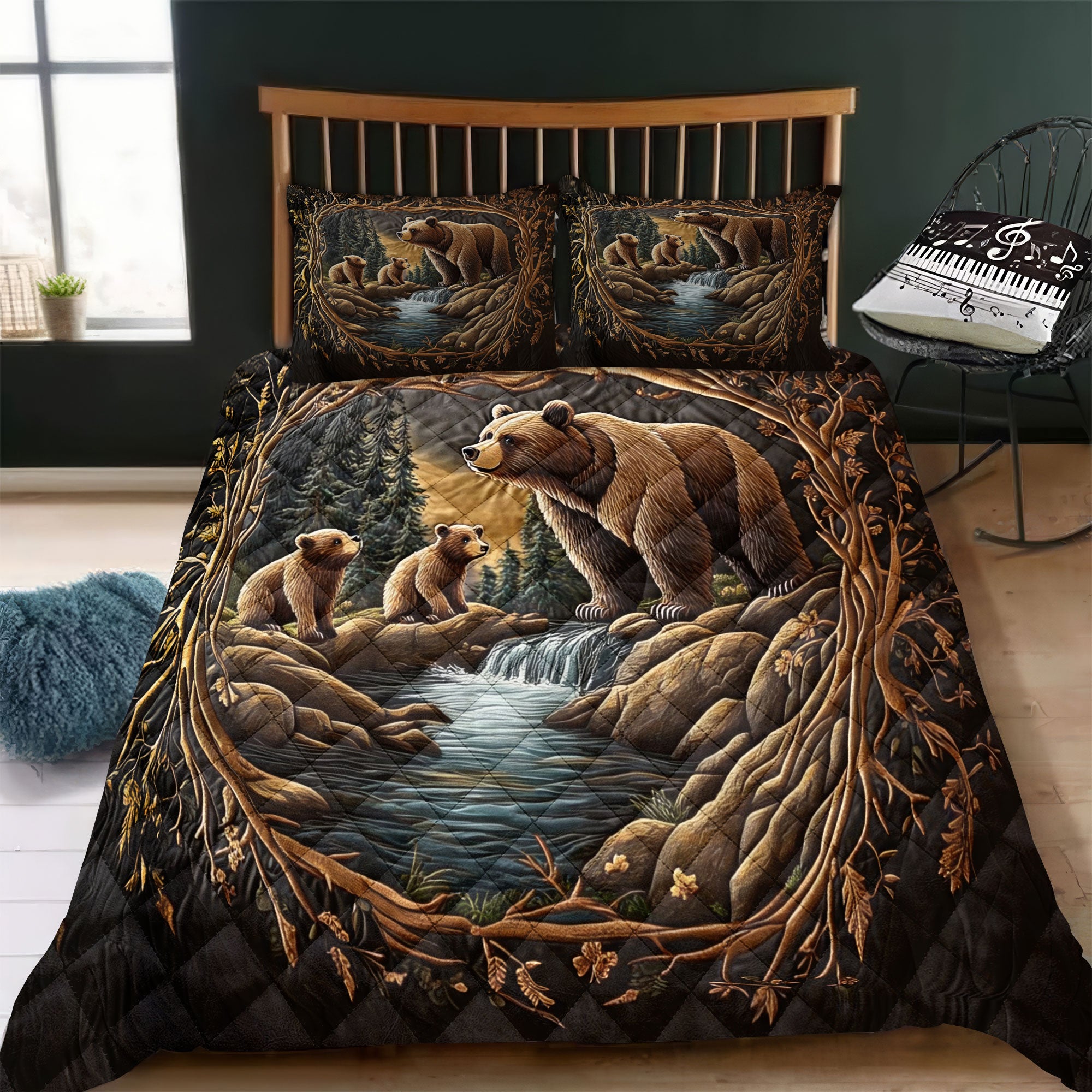 Timber Roar Quilt Bed Sets, Bedding Set, Bedroom Decor