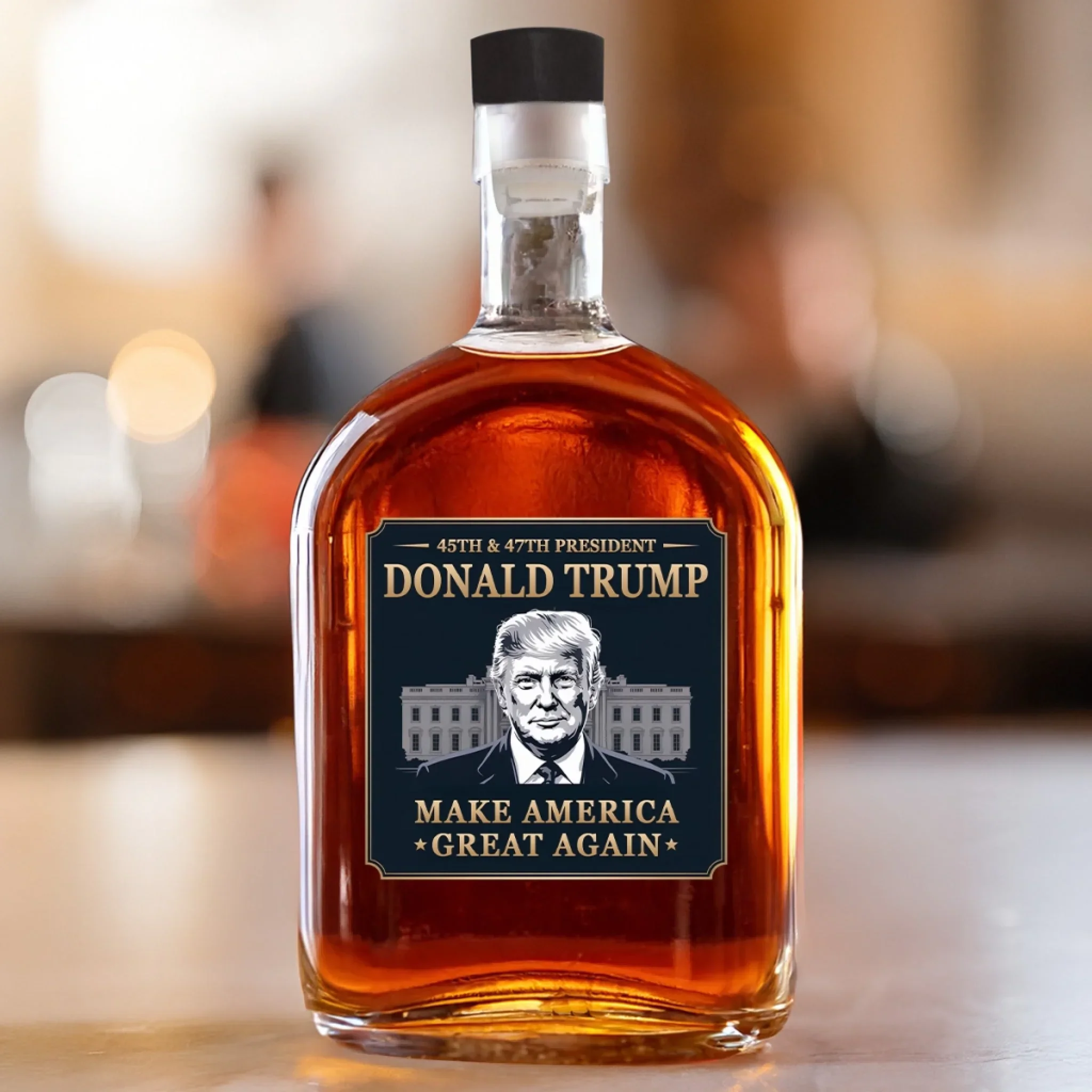 American Grit In Every Pour US Patriotic Pride Whiskey Bottle American Glassware Wine Glasses