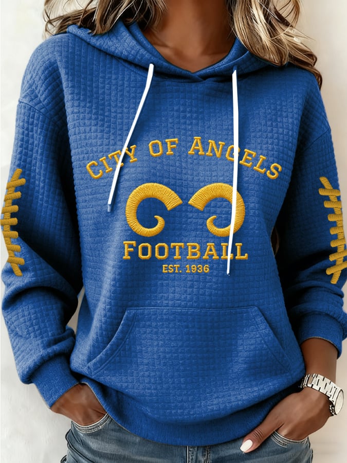 Ram Horns City Of Angels Football Hoodie, American Football Shirt The Big Game Football 2026