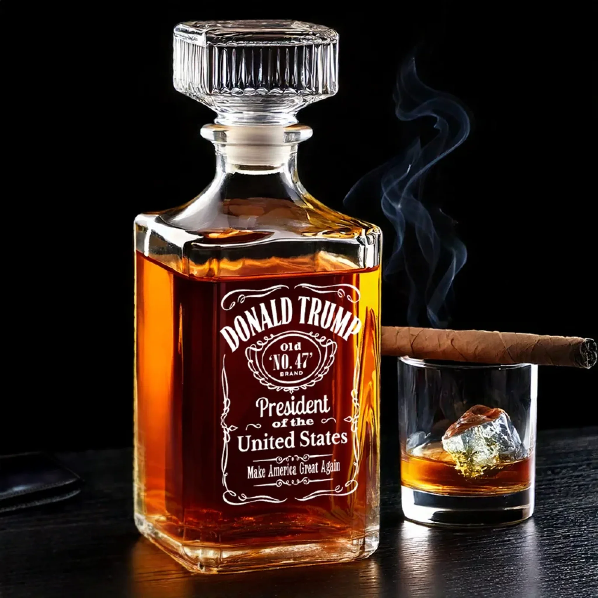 MAGA 45 47 Glass Whiskey Decanter Set American Glassware Wine Glasses Set