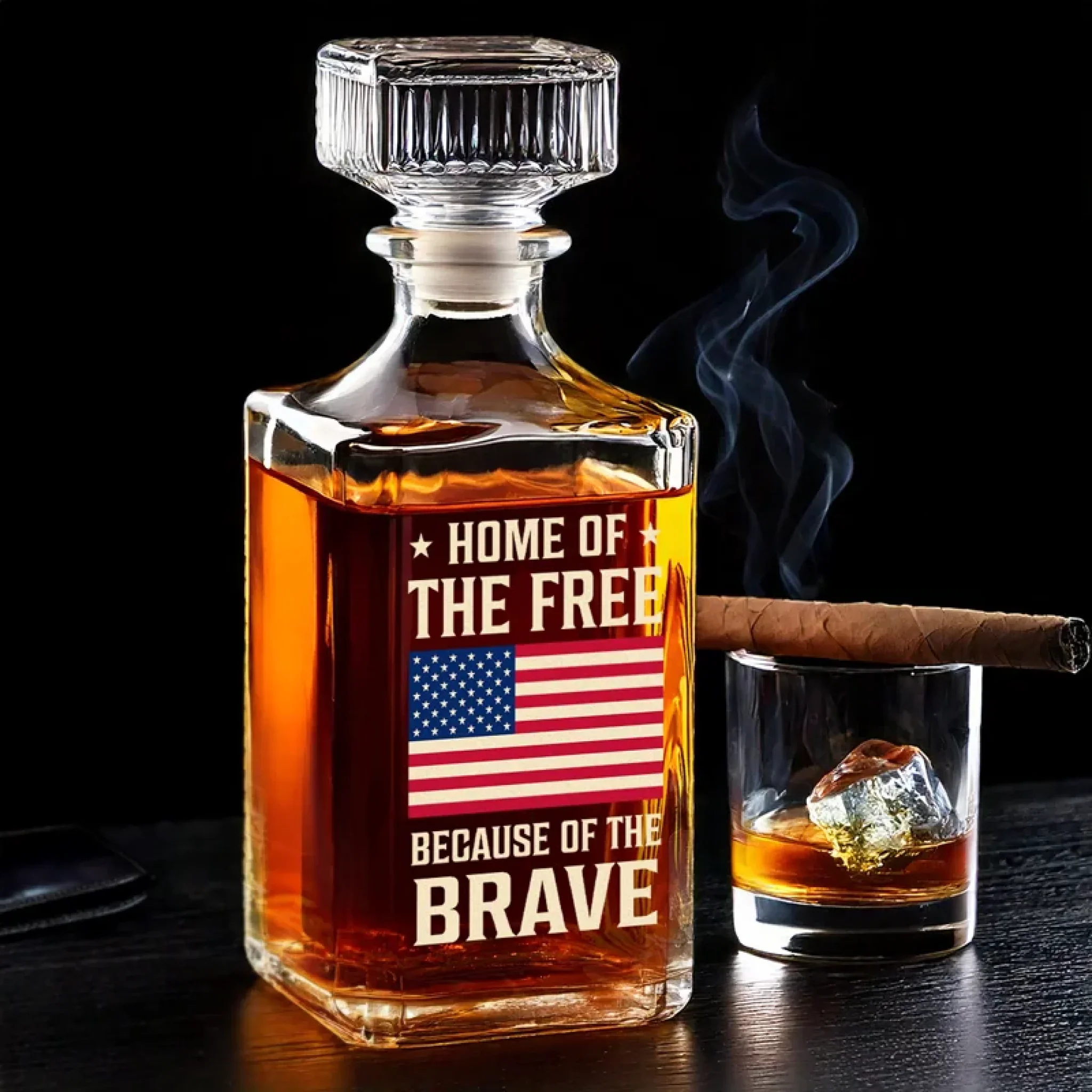 Where Legends Toast, Not Boast Whiskey Decanter Set American Glassware Wine Glasses Set