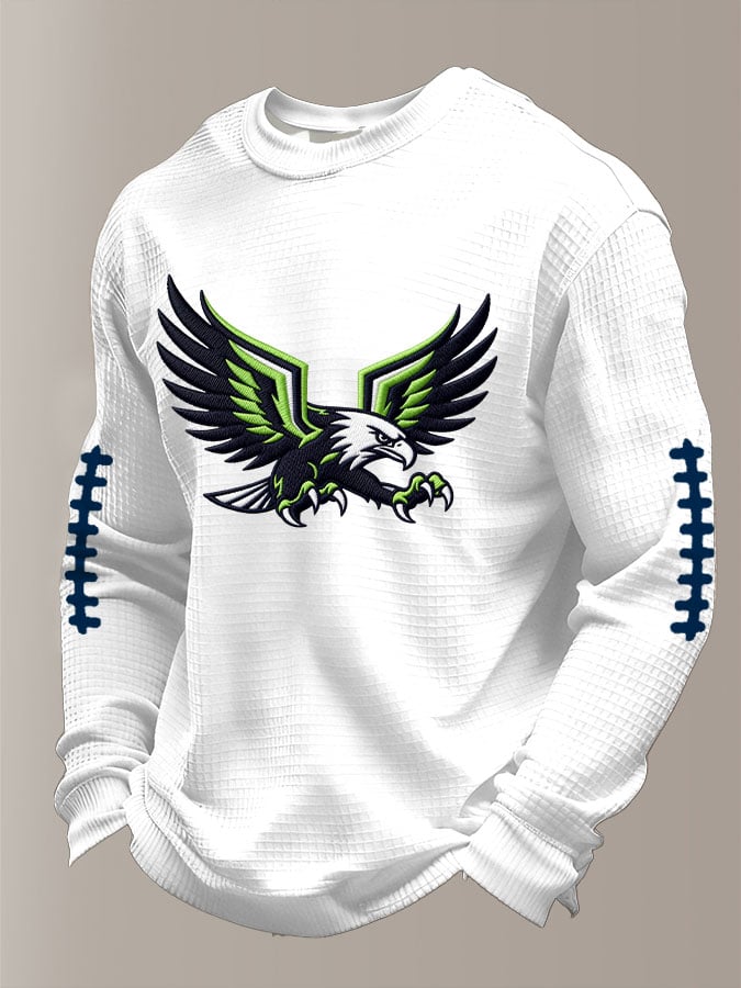 Fierce Eagle American Football Team Print T-Shirt, Long Sleeve Football Shirt, Gift Ideas For Football Fans