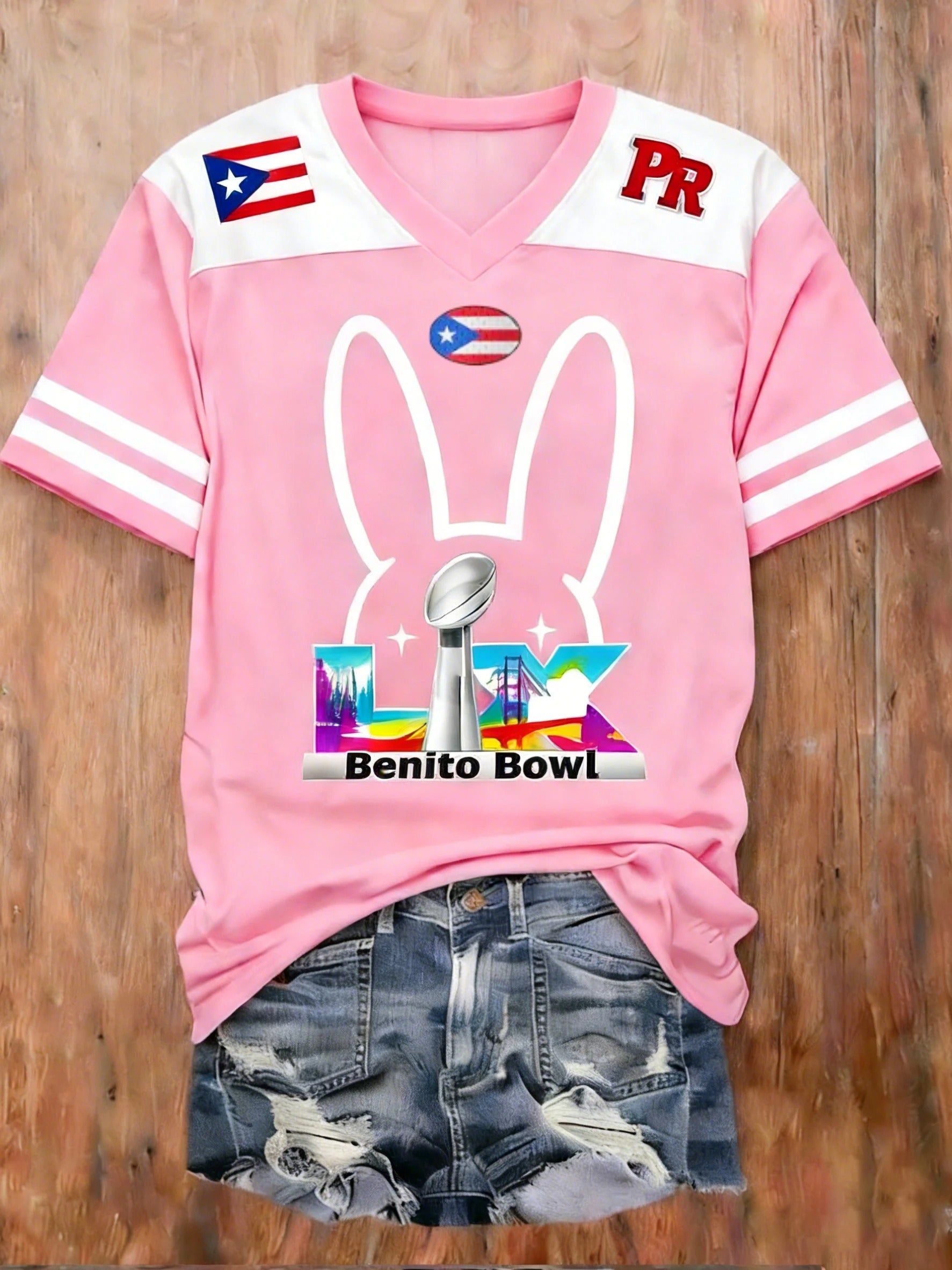 The Benito Bowl Football Theme Big Game Football Tee, Bad Bunny Game Day Bunny Shirt
