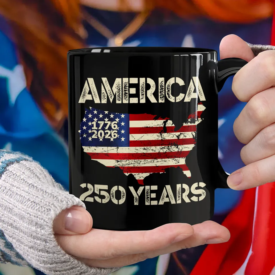 250 Years America Anniversary 250th Independence Day Mug, Unique Patriotic Gifts Ceramic Coffee Mug