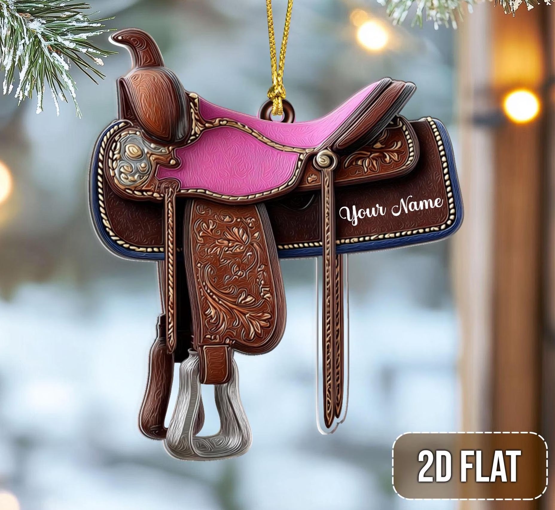 Western Horse Saddle Acrylic Ornament, Gifts For Equestrian Riders, Horse Riding Gift