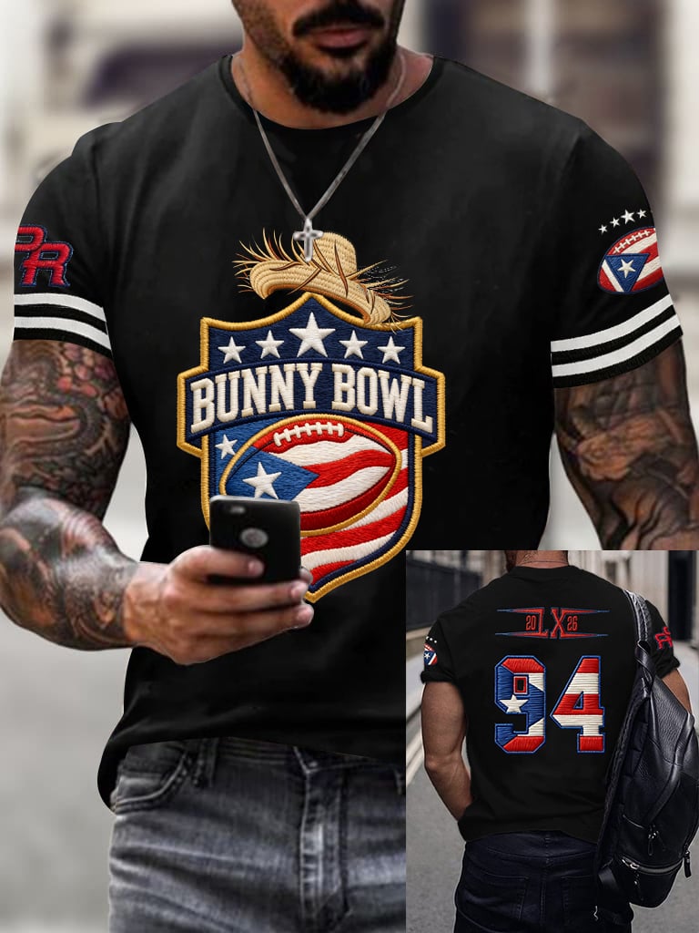 Bunny Bowl 94 Benito Bowl Football Theme LX Big Game Football Tee, Game Day Bunny Shirt