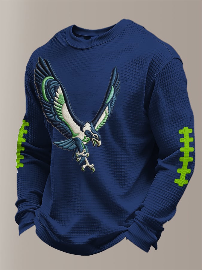 Flying Hawk Football American Football Team Print T-Shirt, Long Sleeve Football Shirt, Gift Ideas For Football Fans