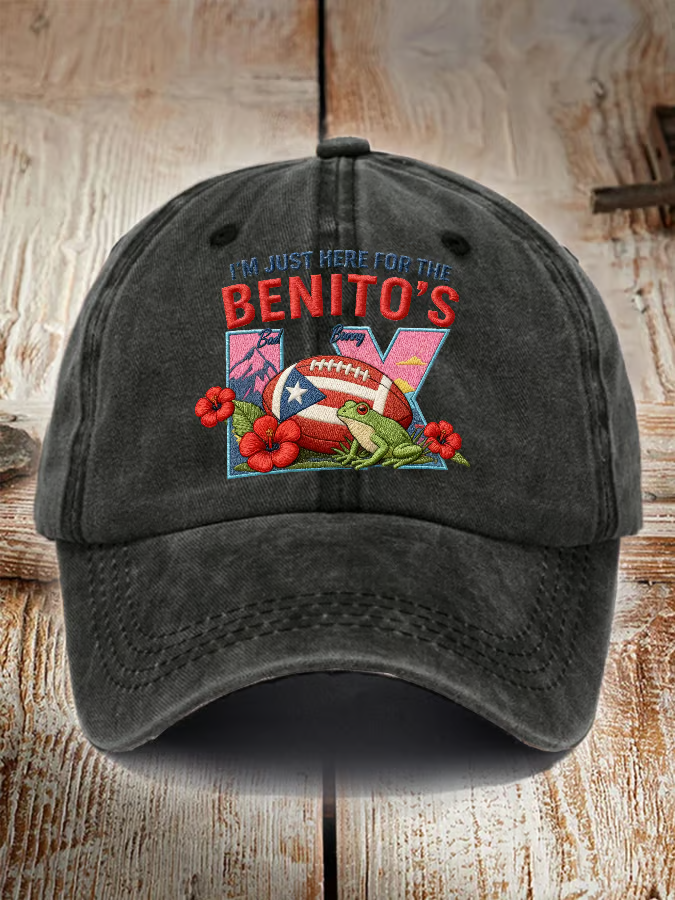 Puerto Rico Flag Hat Bunny Football Washed Denim Baseball Cap, Mens Dad Hat Baseball Hat Cap