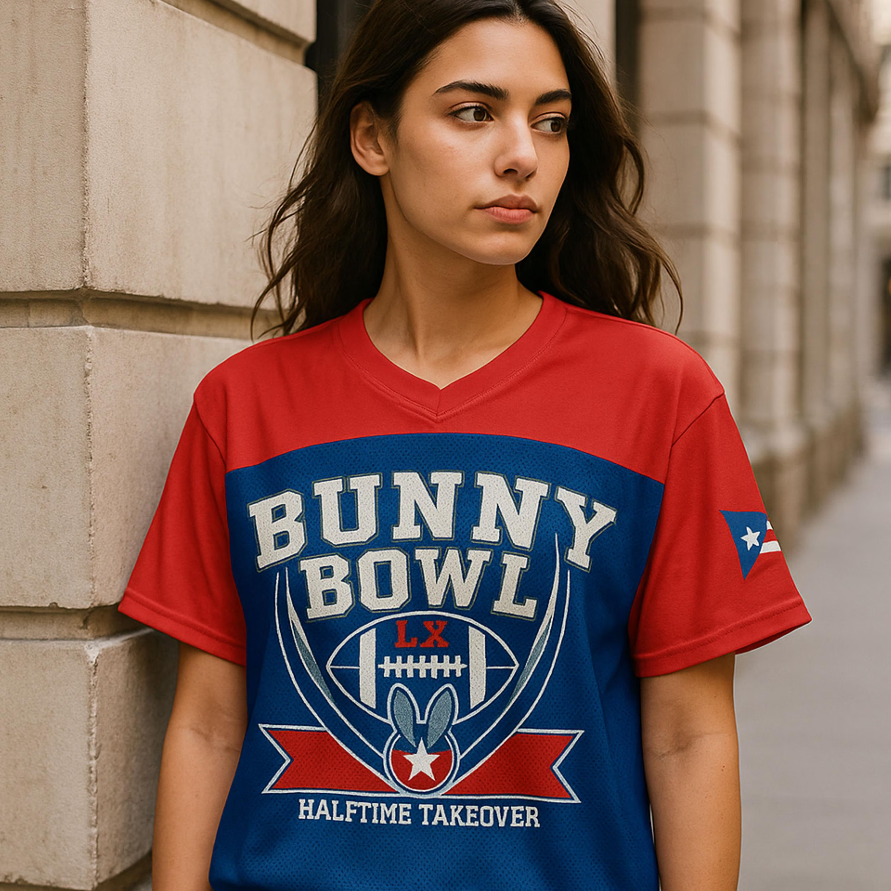 Benito Bowl Concert Jersey Bunny Bowl Halftime Show, Bad Bunny LIX Benito Bowl Football Jersey, Football Tee