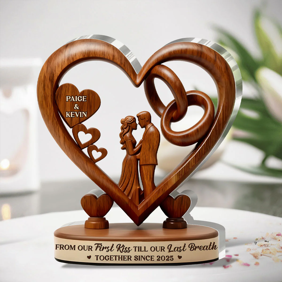 From Our First Kiss Till Our Last Breath Wedding Couple Acrylic Plaque, Personalized Wedding Gifts, Valentine Gift Idea