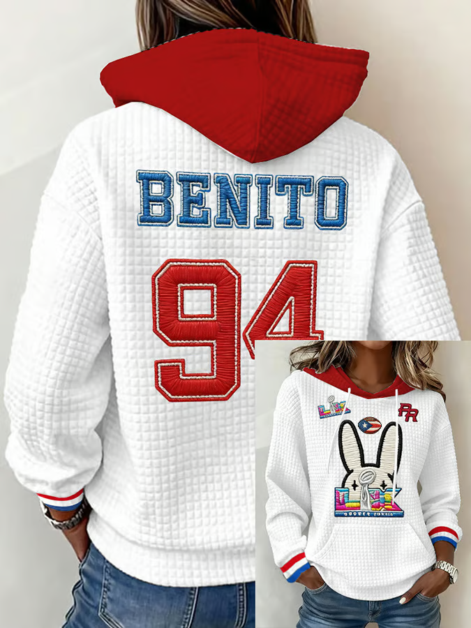 Bunny The Big Game Football 2026 Music Lover Printed Hoodie, American Football Jersey