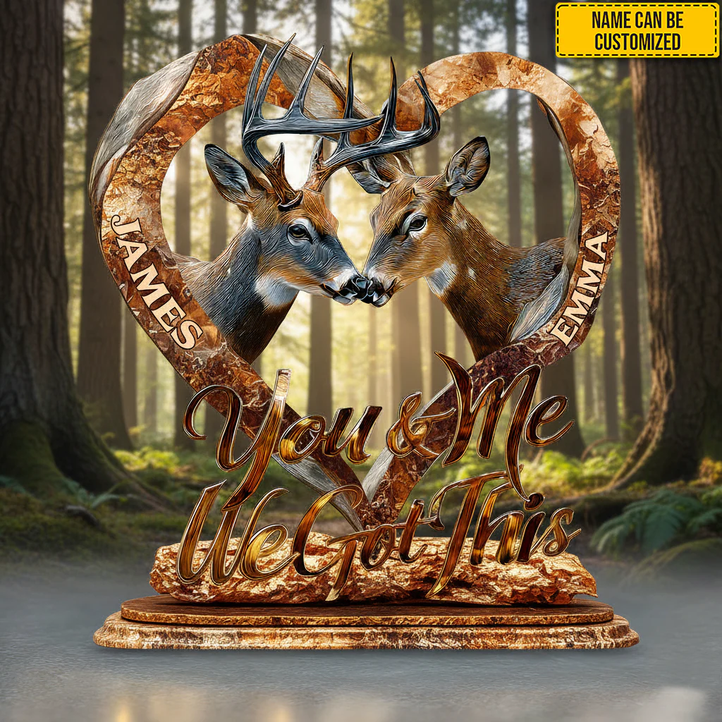 You & Me We Got This Deer Couple Acrylic Plaque, Personalized Valentines Gift, Couple Anniversary Gift