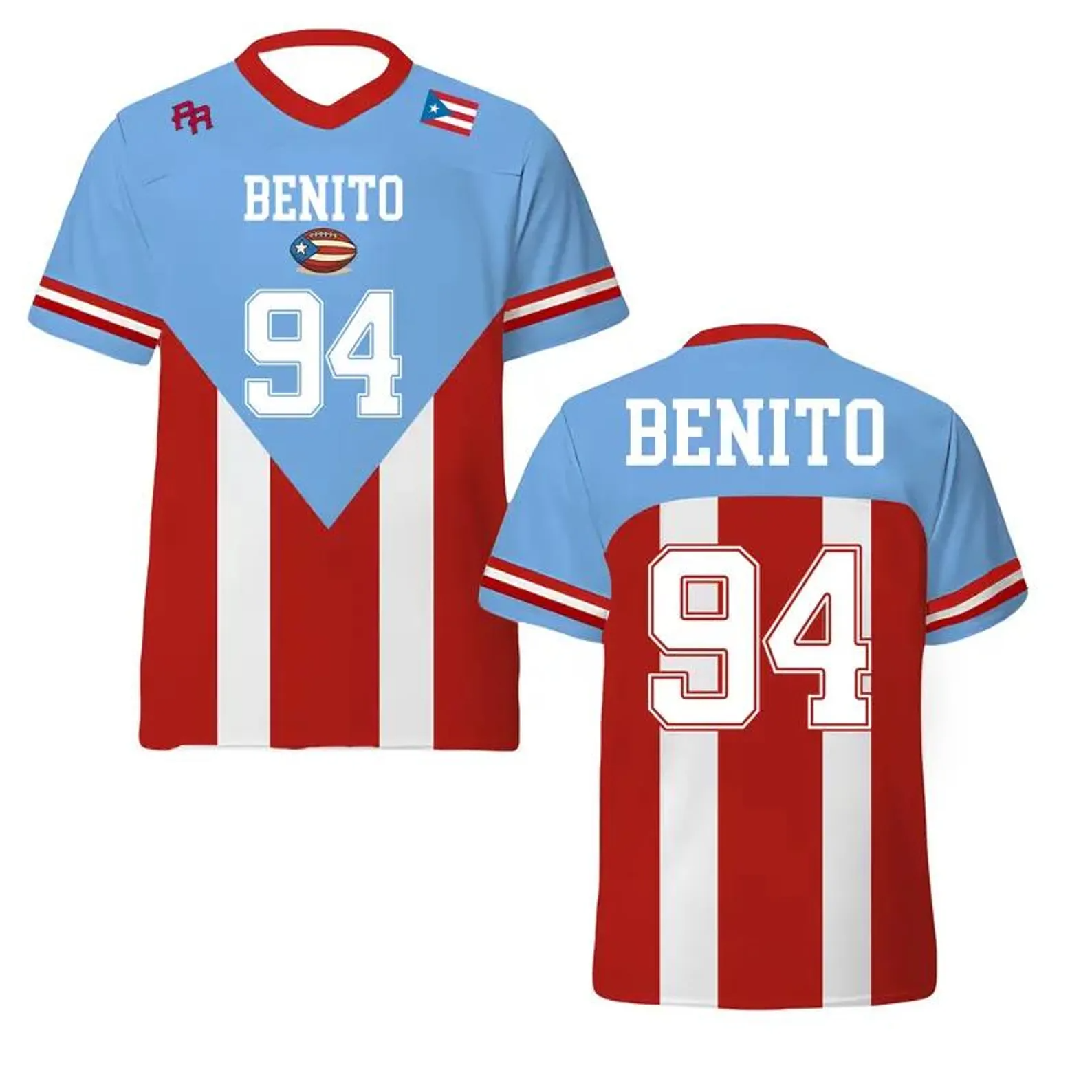 Benito Bowl HalfTime Football Puerto Rico Boricua Inspired, 94 Football Jersey Urban Style Jersey