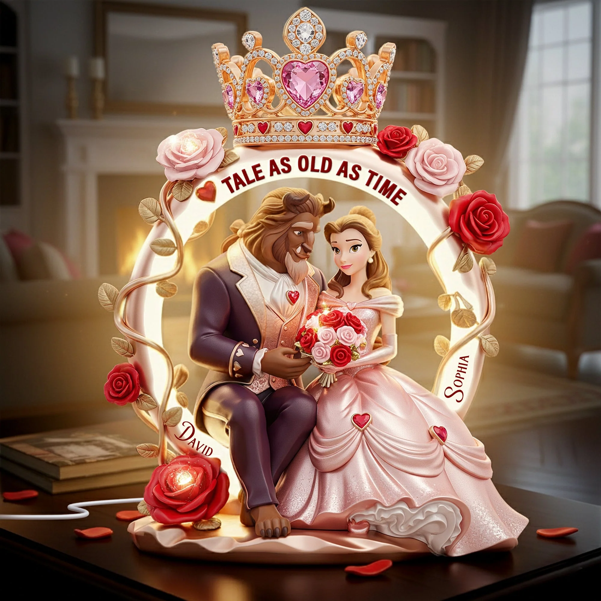 Romantic Fairy Tale Couple Acrylic Plaque, Unique Valentine's Day Gifts, Couple Anniversary Gift
